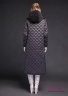 Пальто пуховое женское NAUMI 18 W 718 01 13 Pepper – Серый ​зимнее двубортное полуприлегающего силуэта, длиной выше щиколоток, с капюшоном. Вид сзади