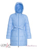 Cтильная куртка для девочек CONSO SG170207 - blue melange - синий меланж​ - лучшее решение для прохладной погоды. Приталенный силуэт классической длины с воротником-стойкой. Модель застегивается на фронтальную молнию. Фото 5
