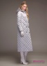Пальто пуховое женское NAUMI 18 W 718 01 13 Quartz – Серый ​зимнее двубортное полуприлегающего силуэта, длиной выше щиколоток, с капюшоном. Вид сбоку 1