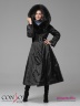 Эффектное женское пальто макси-длины Conso WLF 180535 - nero – черный. Расклешенная модель с потайной застежкой на кнопках. Фото 2